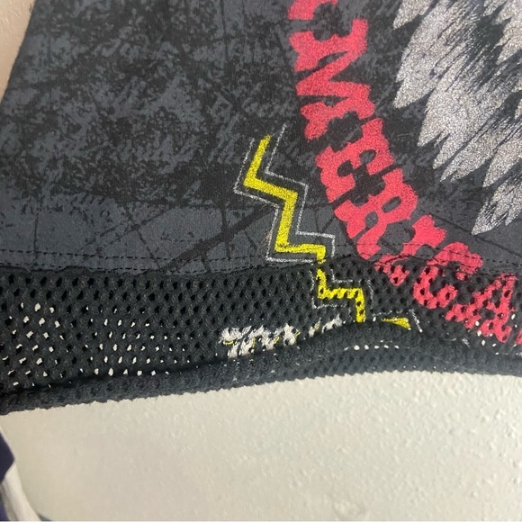 Affliction Women’s Size Small Cropped Tank Top Eagle Graphic Mesh Hem Black Y2K - Picture 5 of 6
